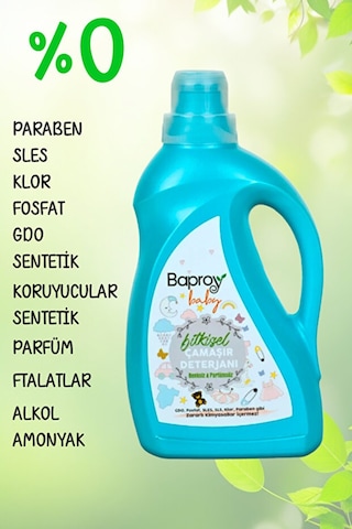 Baproy Bebekler Için Bitkisel Çamaşır Deterjanı 1 Lt + Bitkisel Biberon Emzik Temizleyici 500 Ml