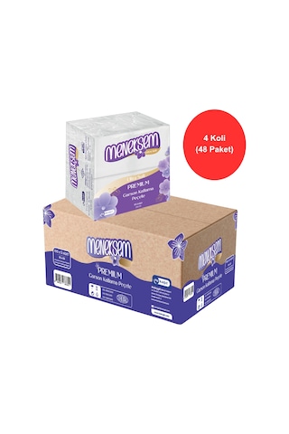 Menekşem Premium Garson Katlama Peçete 33x33 Cm 80 Li X 48 Paket, Toplam 3840 Adet, 2 Katlı