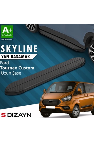S-dizayn Ford Tourneo Custom Uzun Şase Skyline Siyah Yan Basamak 243 Cm 2012-2023 A+ Kalite