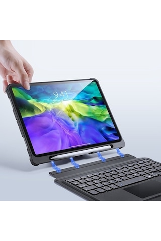 Apple Uyumlu iPad 11 Pro 2020-2018-iPad Air 4 10.9 Kablosuz Bluetooth Klavye - Siyah