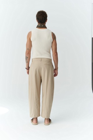 Mai Collection Mai Studios Co. Hector Bej Geniş Paça Erkek Pantolon Bej