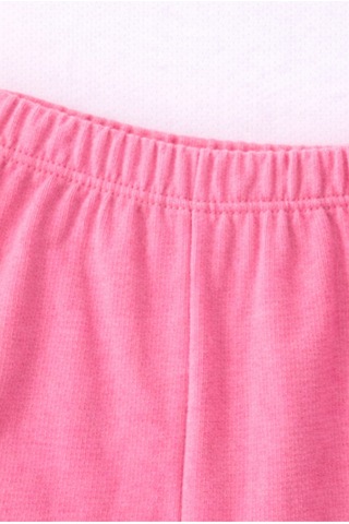For My Baby Fitilli Kumaş 2 Li Kız Bebek Takım Şortlu Yazlık Pembe2