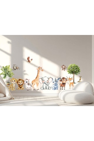 Orman Hayvanları Çocuk Odası Duvar Sticker Seti 50x125