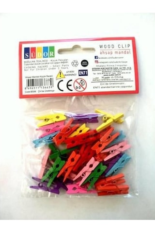 Südor Bs130 Ahşap Mandal Küçük Renkli 3.5 C 20Adet