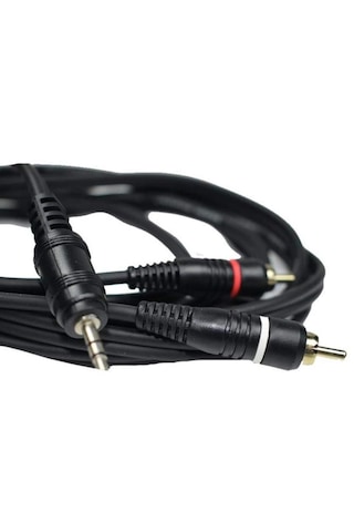 3.5mm Jack To 2 Rca Ses Kablosu - Aux - Amfi Hoparlör Ses Sistemi Bağlantı Kablosu 1.8 Metre