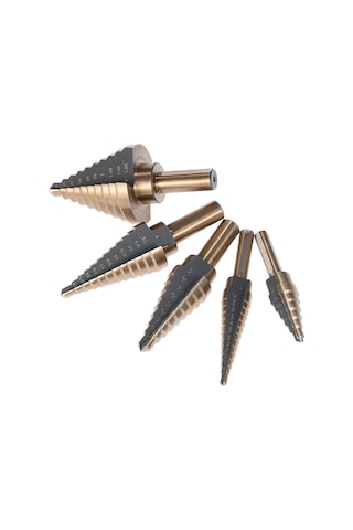 Yunboo 5 Parça İngiliz Standardı Merdiven Matkap Seti, Çelik Levha Delme, Farklı Boyutlu Adımlı Matkaplar, Opp Paketli