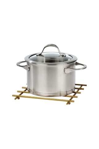 Edora Home Gold Düz Çubuklu Nihale, Altlık - Metal Paslanmaz