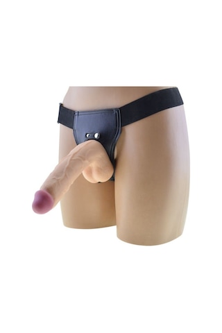 Erofoni Ultra Süper Realistik 24 CM Belden Bağlamalı Kalın İri Başlı Strapon Takma Dildo Penis