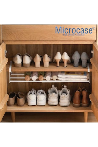 Microcase Dolap İçi Ekstra Alan İçin Metal Ayakkabı Standı 10x20x40-65 Cm 4 Adet Al5457 Siyah