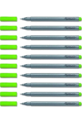 Faber-castell Grip Fineliner 0.4 Uç Keçeli Kalem Açık Açık Yeşil 10 Adet