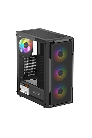 Fazeon F11 650w 80+ Bronze Tempered Glass Mesh 4x Rgb Fanlı Usb 3.0 Siyah Atx Bilgisayar Kasası