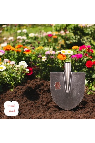 Sapsız Çelik Bahçe Küreği Toprak Bel Belleme Çapalama Aleti Metal Kürek 28 Cm Keskin Sağlam