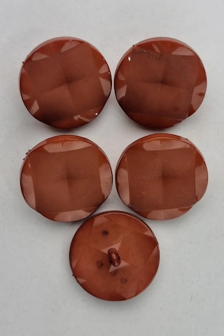 Büyük Akrilik Kare Desenli Yuvarlak Taba Kaban Çeket Hırka Yelek Düğmesi 5 Adet