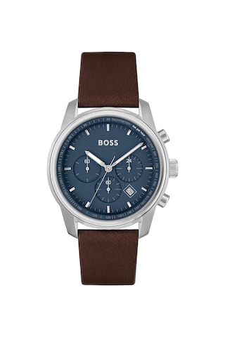 Hugo Boss HB1514002 Deri Kahverengi Mavi Kadran 44 mm Erkek Kol Saati