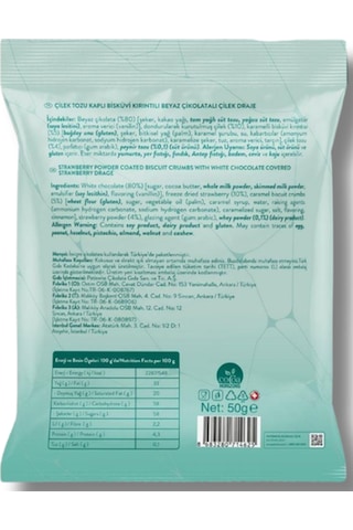 Beyaz Çikolatalı Çilekli Cheesecake Çilek Draje, 50g