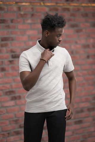 Advante Regular Fit Likralı Kendinden Desenli Polo Yaka T-shirt Vizon