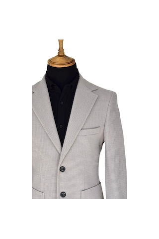 Massimo Rossi Erkek Tek Spor Ceket Çift Yırtmaçlı Gofre Bgl-st03587 Gri