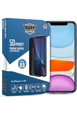Buff Apple Uyumlu iPhone 11/Xr 5D Privacy Ekran Koruyucu