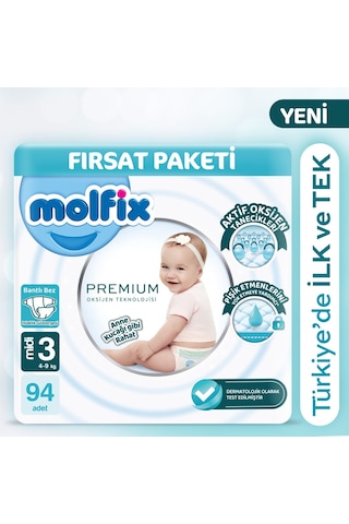 Molfix Premium Ultra Fırsat Paketi 3 Beden 94 Adet 3 Numara