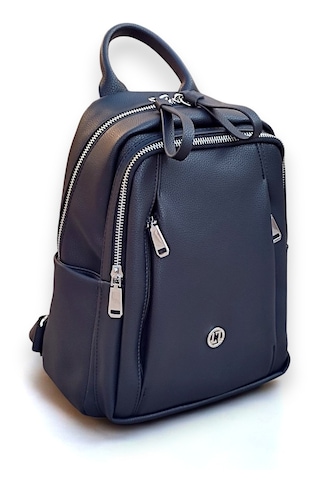 Çantachım Kadın Deri Sırt Çantası Çok Gözlü Siyah