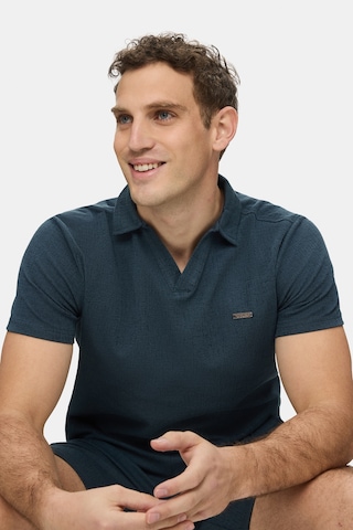 Felıpe Lacivert Polo Yaka Krinkıl Hafif Kumaş Metal Logolu Standard Fit Erkek Tshirt Lacivert