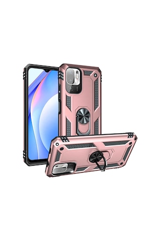 Xiaomi Poco M3 Pro Kılıf Zore Vega Yüzüklü Standlı Zırh Kılıf