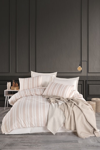 Eponj Home Sport Çizgili Nevresim Takımı Çift Kişilik Soft Line Bej Bej