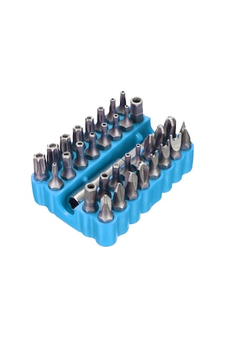 Geeroyoo Kırmızı Veya Mavi Crv Malzemeden 32 Parçalı Vidalama Uç Seti - Manyetik Tutucu Dahil