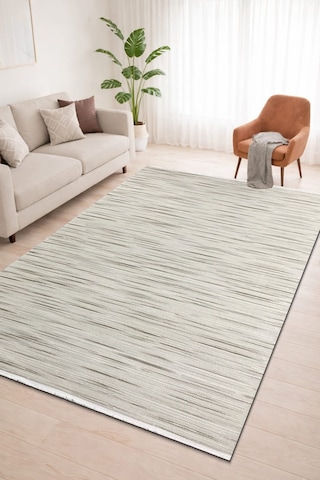 4 Metrekare - 6 Metrekare Bambu Tarz Modern Salon Oturma Odası Mutfak Halısı Antialerjik Vizon 8178vizon