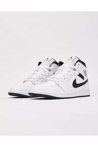 Nike Air Jordan 1 Mid 'whıte Black' Erkek Basketbol Ayakkabı-sportxstore Beyaz