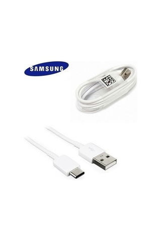 Samsung Uyumlu S8 S9 Şarj Ve Data Kablosu Type C Beyaz