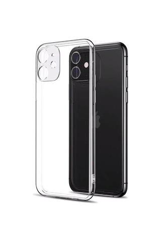 Apple Uyumlu iPhone 12 Mini Kamera Korumalı 3D Şeffaf Kılıf