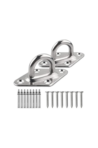 Geeksen Yoga Tavandan Asılı Sabit Tutucu Seti - 8mm Halatlı Sarkaç Ve Hamak İçin 18 Parça Takım Çok Renkli