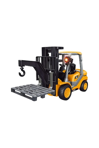 1:18 Ölçek Full Fonksiyonlu 9 Kanallı Uzaktan Kumandalı Şarjlı Işıklı Forklift 30 Cm sarı