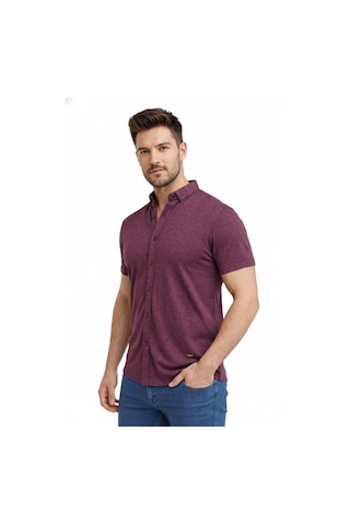 Baglan Erkek Dügmeli Polo Yaka Tişört R4310 Bgl-st02771 Mürdüm