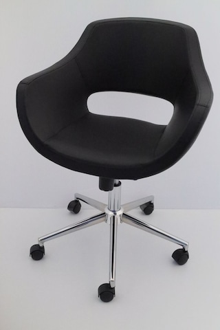 Ultra Siyah Deri Ofis Koltuğu