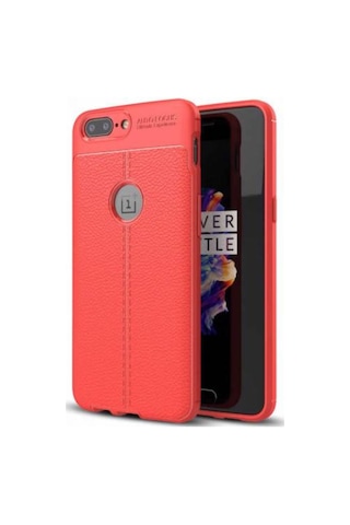 One Plus 5 Deri Görünümlü Lux Niss Silikon Kilif 457551077
