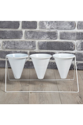 Fullreyon Vıpclass 3 Saksılı Metal Çiçek Standı - Saksılar Dahil - Vbb Diğer