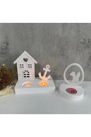 Gildedwill B Süsler Silikon Kalıp Mumluk Tabanı Silikon Kalıp Kendin Yap Çimento Alçı Ev Dekorasyonu Kalıbı Reçine Kalıp