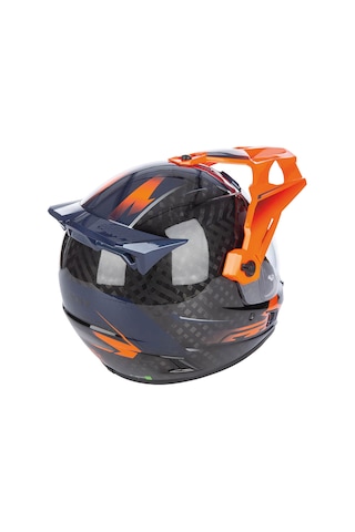 Klim Krios Pro Carbon Echo Adv Rally Motosiklet Kaskı Siyah Oranj Siyah / Oranj