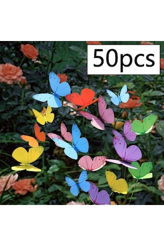 Trendooze 50 Adet Renkli Kelebek Bahçe Buket Çiftlik