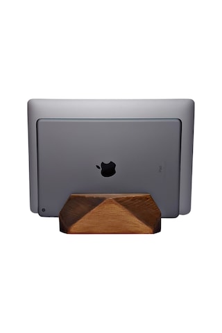 laptop stand - ahşap dikey laptop standı Ceviz
