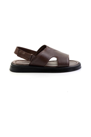 Kahve Hakiki Deri Erkek Sandalet E05557240643