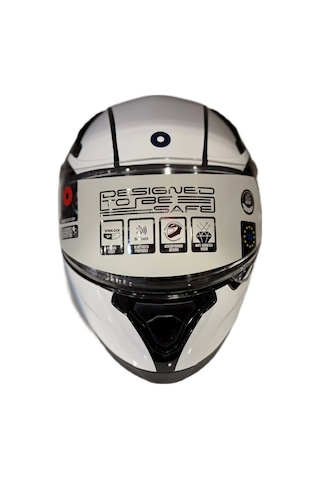 Shiro Katana Sv S Power Kapalı Kask Beyaz - Lacivert - Mavi