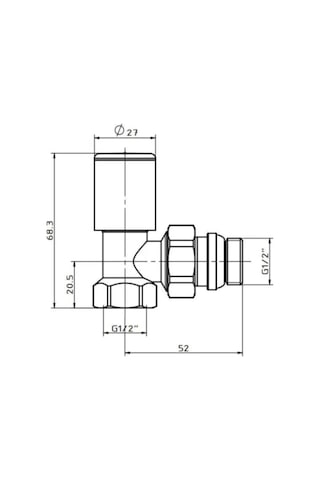 Radyatör Havlupan Vanası Köşe Tip 1/2'' Krom