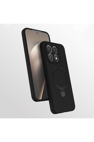 Xiaomi 15t Uyumlu Standlı Magesafe Silikon Kılıf Siyah