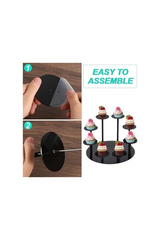 Cbtx Yx034 Akrilik Cupcake Raf Karikatür Kek Standı Siyah