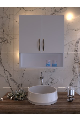Modern Banyo Üst Modül Beyaz
