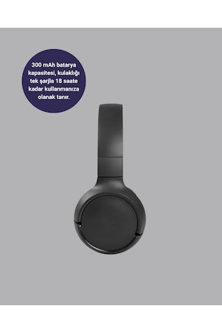 Ceylan Adam Bluetooth 5.0 Siyah Kablosuz Kulaklık 18 Saat Batarya Katlanabilir Tasarım