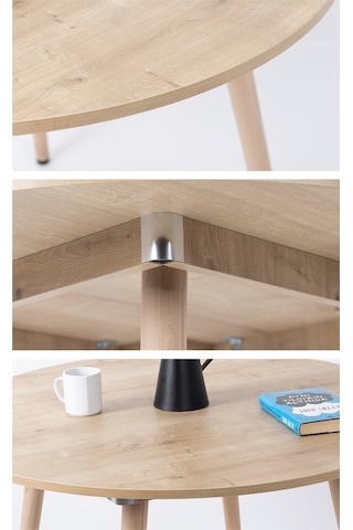 Bistro 90 Cm / Yuvarlak Mutfak Masası / Yuvarlak Yemek Masası / Meşe